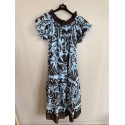 Marta MdcMuse Dress - Brun/lyseblå mønstret kjole 8405 Blue/Marrone