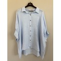 Marta MdcCirelle Shirt - Lyseblå hør skjorte 86250 Cielo