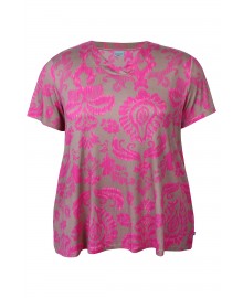 Zhenzi Zh-Sylva Blouse - Pink printet t-shirt 201357 Rose Violet