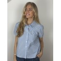 Continue Elinor Shirt - Blå stribet skjorte 15218 Blue Stripe