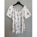 Marta MdcLuciana Top - Beige bluse med prikker 26136 Beige