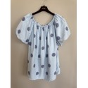 Marta MdcLuciana Top - Lyseblå bluse med prikker 26136 Celeste