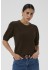 Kaffe Curve KCvivian Knit - Brun kort&aelig;rmet strik 10511817 Coffee Bean