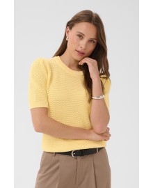 Kaffe Curve KCvivian Knit - Gul kortærmet strik 10511817 Sunlight