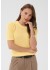 Kaffe Curve KCvivian Knit - Gul kort&aelig;rmet strik 10511817 Sunlight