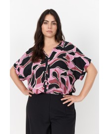 Wasabi WA-ATHALIA 1 BLOUSE - Pink printet bluse W10873 MAUVE ORCHID COMBI