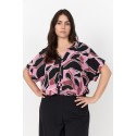 Wasabi WA-ATHALIA 1 BLOUSE - Pink printet bluse W10873 MAUVE ORCHID COMBI