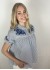 CONTINUE Camilla Stripe Multi shirt - Bl&aring; stribet skjorte 15288 Blue stripe blue embroderi
