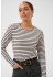 Kaffe Liddy T-shirt - Brun/hvid stribet T-shirt 10502821 Chalk/Brown Blue Heart