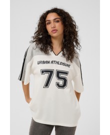 Kaffe KAashley T-Shirt - Grå/hvid t-shirt 10511821 Chalk/Light Grey