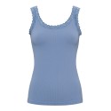 Tim&Simonsen Frida Rib Top - Blå rib top med blonde 217 Balena