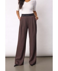 Co'Couture AliniCC Logo Pant - Brun buks med logo elastik 500148 Dark Brown