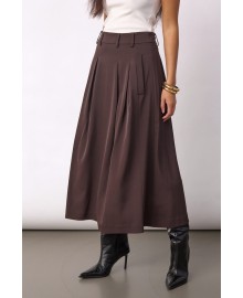 Co'couture AliniCC Anya Pleat Skirt - Mørke brun nederdel 500182 Dark Brown