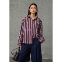 Love&Divine Shirt  love1555-1 - Brun skjorte med striber 20019 Brown Stripes Emb