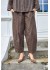 Black Colour BCMALLU BARREL PANT - Brun stribet buks 41252 Espresso