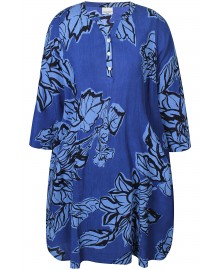 Zhenzi Zh-Kesha 1458-Dress - Blå printet kjole 201458 Cobalt Blue