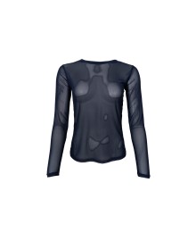 Black Colour BCANNIE MESH BLOUSE - Blå mesh bluse 3846 Navy