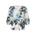 Fransa FRARIANA BL 19 - Blå printet bluse 20618028 Watercolour Bloom Ice Water