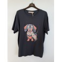 Marta MdcInge Tee - T-shirt med gravhund 0532 Black