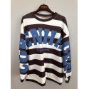 Marta MdcNerina Sweatshirt - Stribet sweatshirt 22659S Choco/Jeans Blue