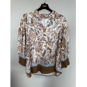 Marta MdcMelisande shirt - Brun printet skjorte 7527 Camello1240tpn