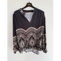 Marta MdcLinden Blouse - Sort printet bluse 8567 Black1034tpb