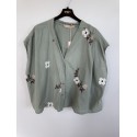 Marta MdcElysian Shirt - Skjorte med broderi 86206 Khaki