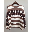 Marta MdcNerina Sweatshirt - Stribet sweatshirt 22659S Camello/Moro