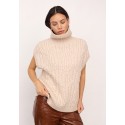 Co'Couture RowCC Cable Knit Vest - Cremefarvet vest 500112 Creme
