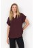 Wasabi WA-SIA 1 BLOUSE-W - Bordeux kort&aelig;rmet bluse W10622 Chocolate Plum
