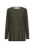 Wasabi WA-MARRY 1 BLOUSE-J - Gr&oslash;n mesh bluse med prikker W20725 Forest Night