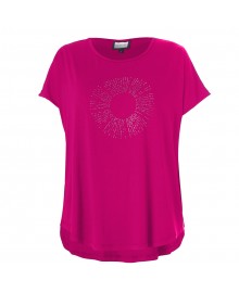 Gozzip Ggitte T-shirt with stones - Pink t-shirt G265032 Pink
