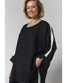 Gozzip GMirelle Blouse - Sort bluse med striber G265081 Black