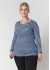 Sandgaard Rib Top - Brun/Lysebl&aring; stribet rib t-shirt SG147 Brown/Lightblue