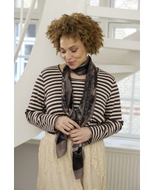 Zhenzi Zh-Lara 1507-T-shirt L/S - Brun stribet t-shirt 201507 Chokolade