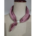 Tim&Simonsen Chloe Scarf w. Magnetic Pearl - Vinrødt printet tørklæde TSJ467 Plum