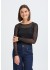 Fransa FXDETA TEE 1 - Sort mesh bluse med hjerter 20610740 Black Hearts