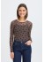 Fransa FXDETA TEE 1 - Brun mesh bluse med sl&oslash;jfer 20610740 Brown Bows