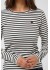 Kaffe KAliddy t-shirt - Lang&aelig;rmet stribet t-shirt 10502821 Chalk/Black - Carafe Heart