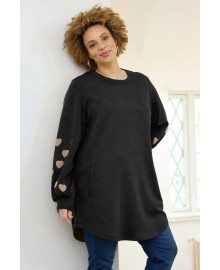 Zhenzi Zh-Mya 1518- Tunic L/S - Sort tunika med hjerter 201518 Black