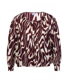 Zhenzi Zh-Karol 1436-Bluse - Vinrød printet bluse 201436 Fig