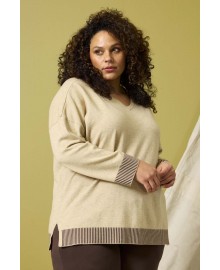 Zhenzi Zh-Kogle 1420-Pullover - Sand strik 201420 Sandshell