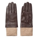 Co'Couture EdmundCC Leather Gloves - Brune handsker med strik 500040 Brown