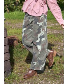 Black Colour BCAILA BARREL PANT - Army camouflage buks 41330 Army Camouflage