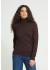 Ichi IHLULS RB LS - Brun rullekrave bluse 20126198 Chocolate Torte