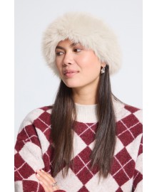 ICHI IAEBNA HOOD - Beige plys hat 20126779 Oatmeal