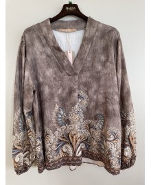 Marta MdcAnice Blouse - Brun printet bluse 8940 Fango