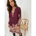 Marta MdcMelona Dress - Bordeaux printet kjole 7474L Bordeaux