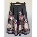 Marta MdcTarella Skirt - Sort printet nederdel 4911A Black Flower