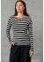 Love&Divine love1625 T-shirts - Sort stribet mesh bluse 20229 Black Stripes